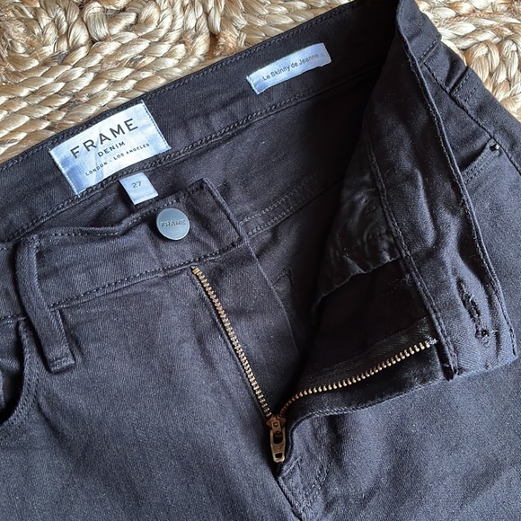 FRAME Le Skinny De Jeanne Raw Stagger Mid Rise Cropped Skinny Jeans 27 - Picture 9 of 10
